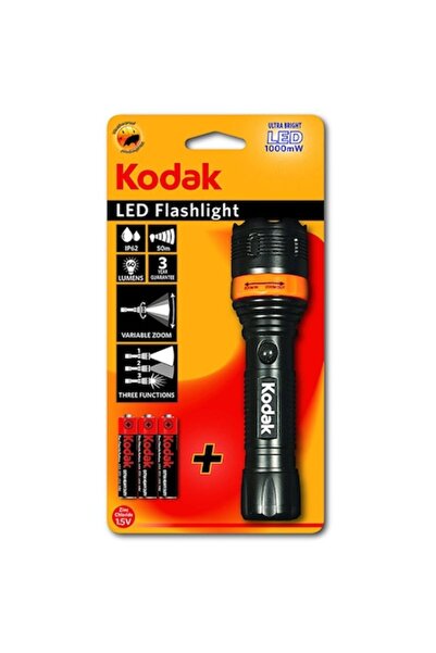 Kodak LED Flashlight 1000 mW, 60 lm, IP62, zoom, 3 modes, black