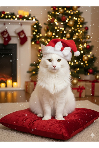 Winnie The Pet زي القطط لعيد الميلاد مع قبعة وربطة عنق