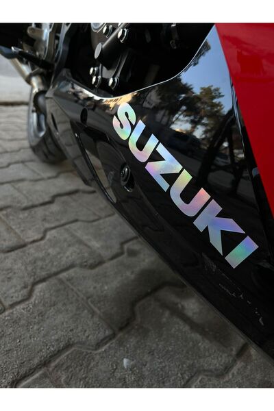 Mavera Stickers Suzuki Hologram Sticker (2 Adet) 16 cm Motor-Kask İçin