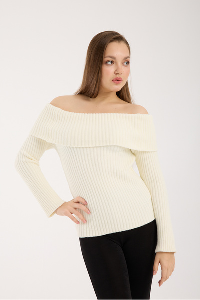 İLKCET MODA Flexible Madonna Collar Women's Knitwear Sweater