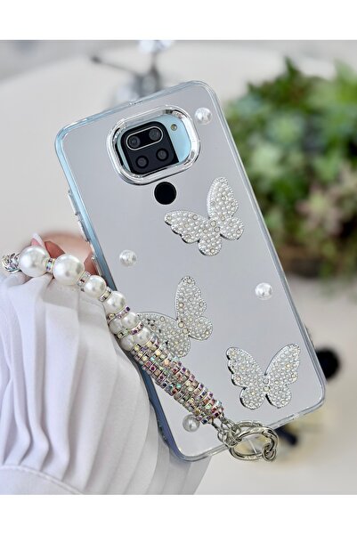 Go Aksesuar Xiaomi Redmi Note 9 Compatible Mirrored Charm Butterfly Silicone Case