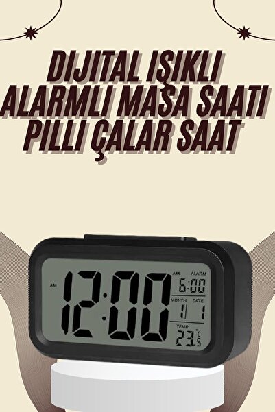 Genel Markalar Dijital Masa Saati Termometreli Takvim Çalar Saat Led Ekran Pilli