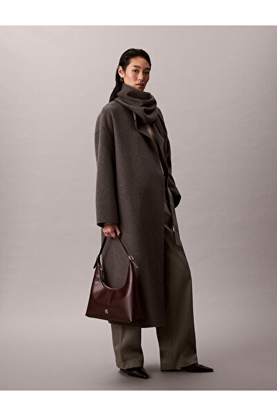 Calvin Klein Emblem Logo Smooth Leather Shoulder Bag