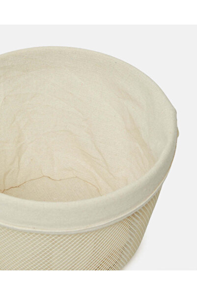 REDTAG White Metal Round Basket With Fabric