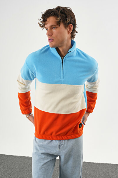 No Way Ανδρικό φούτερ με μισό φερμουάρ τριών τεμαχίων από φλις