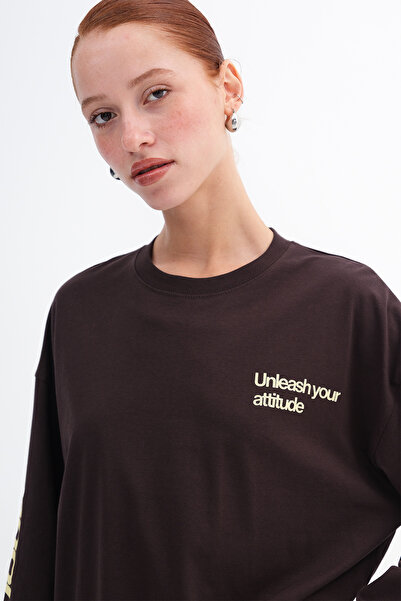 Addax Printed Long Sleeve T-Shirt B10583