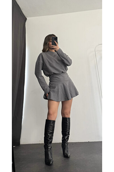 nona butik Rochie Blair drapat Mini - Antracit