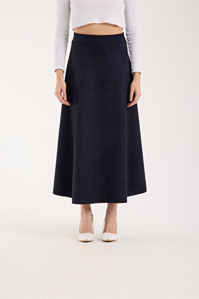DeChival Long Suede Skirt - 90 cm Full Length Flawed Suede Skirt
