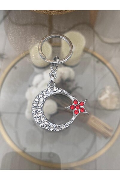 Bellinzona Breloc și amuletă din oțel cu piatră de zirconiu Moon Star