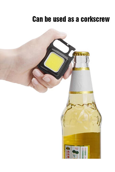 OEM Mini flashlight with beer opener 3 lighting modes Black