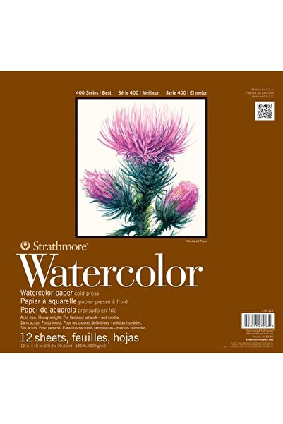Strathmore Watercolor Paper Pad, 12 Sheets, 12x12 inches
