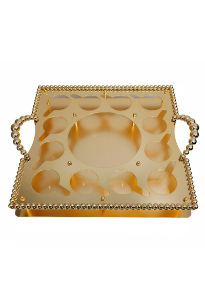 Generic Luxury serving tray and cup holder with a ribbed bubble design.