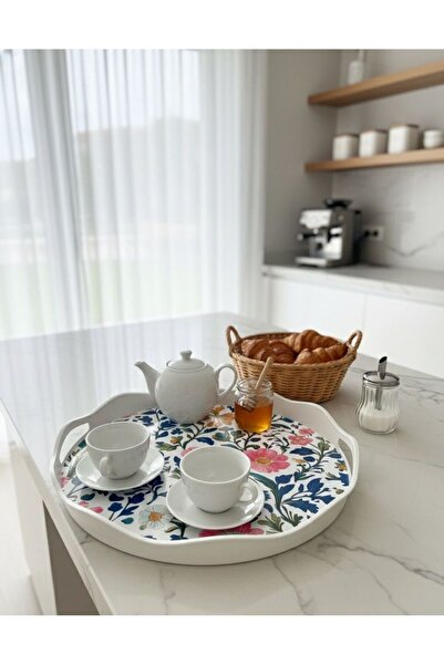 Vivart 2'li Set Desenli Tepsi & Servis Tepsisi