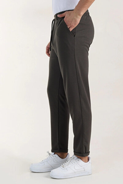 EXSPORT Diagonal Fabric Slimfit Comfortable Fit Double Leg Men's Trousers with Back Pockets