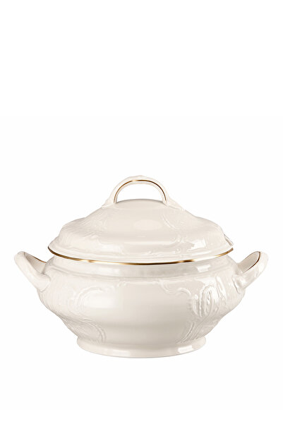 Rosenthal Sanssouci Elfenbein Gold Porselen Kapaklı Çorbalık 3,9 lt
