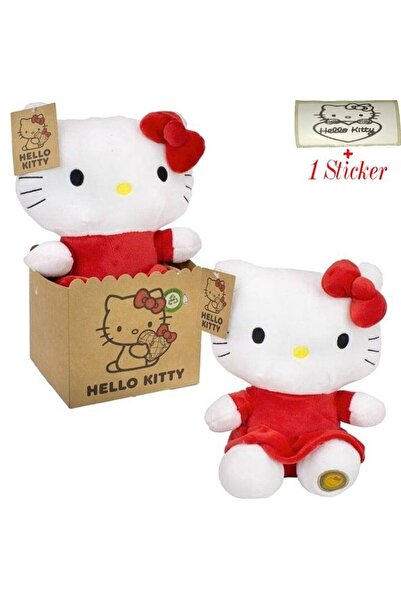 Hello Kitty Plush toy, Red 27cm with sticker and gift bag