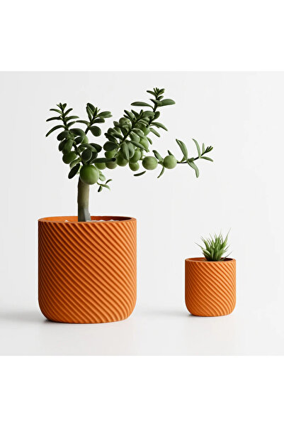 Homentum Eroni | Ghiveci decorativ cu striații diagonale – 12 cm