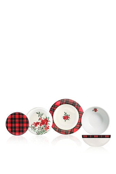 FERN Red Berry Collection 16 Parça Porselen Yemek Takımı