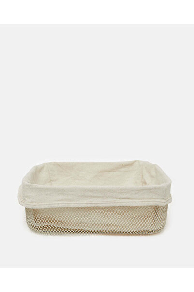 REDTAG White Metal Rectangle Basket With Fabric