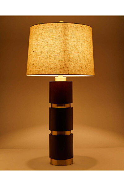 REDTAG مصباح طاولة خشبي بني