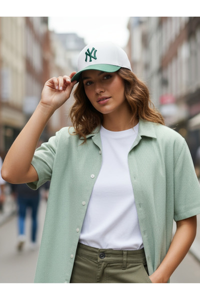 Trucker Ny Yankee Model Hat Beige-Mint