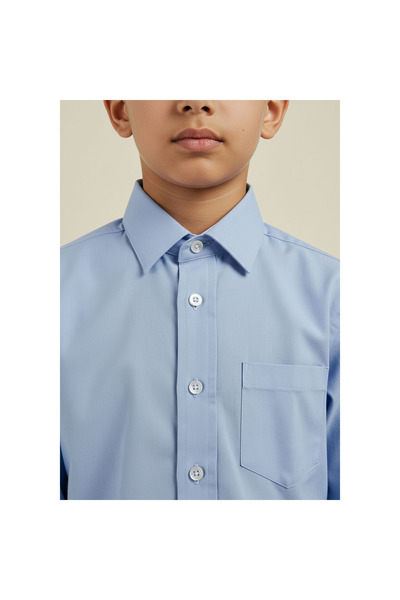 Juniors Solid Shirt with Long Sleeves and Pocket