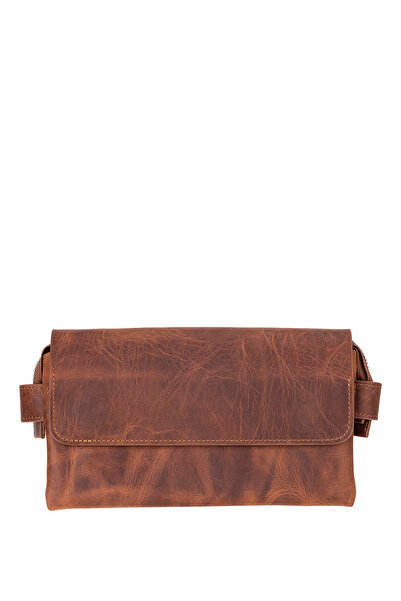 BloominBag UrbanBloom Rust Elevated Kahverengi Deri Unisex Clutch El Çantası