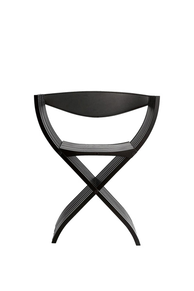 LIGNE ROSET Curule Siyah Kollu Yemek Odası Sandalyesi