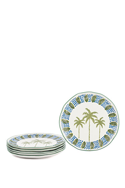 Mikasa Moor Palmiye Yeşil Mavi Porselen Servis Tabağı 27 cm