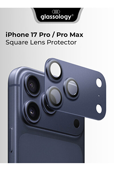 Glassology واقي عدسة مربع لهاتف iPhone 17 Pro/Pro Max – أزرق داكن ممتاز