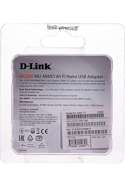 D-Link DWA-171 Wireless AC600 Nano USB Adapter