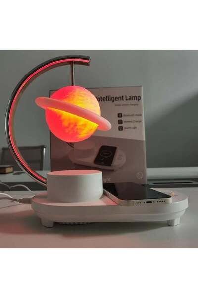 Generic Smart modern lamp (wireless charger, speakers, and LED surround sound)
