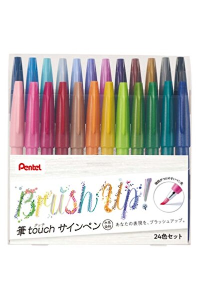 Pentel Brush Up 24 renkli fırça-dokunmatik işaret kalemi seti