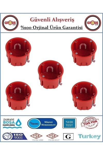 Cebi Alçıpan Anahtar Priz Kasası - 5 Adet