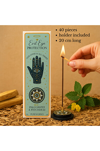 Song of India Scented sticks for energy protection, Palo santo & Patchouli, 40 pieces, elegant holder included