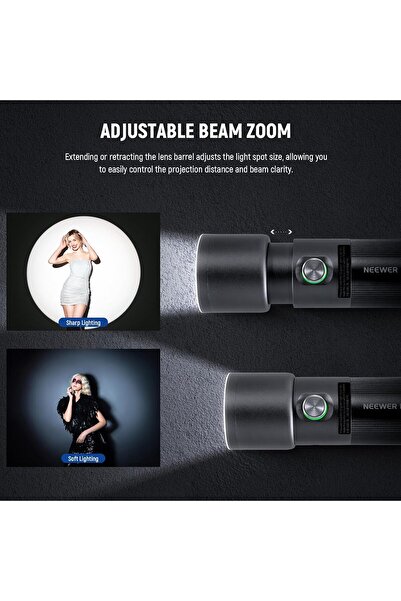 NEEWER Basics FL10 RGB Photography Torch with 4 Colors, 20 GOBO Filters, 7500mAh, 10W