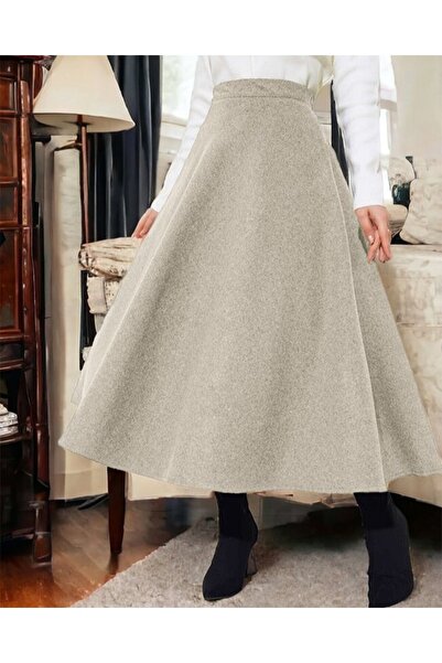 Modamorfo Zippered bell bottom skirt - beige