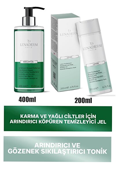 Lenaderm Lotion 200 ml+Lenaderm Sebiclear Gel 400 ml