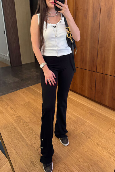 MAGARDE Buttoned Leggings - Black