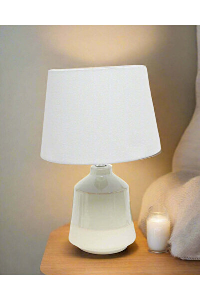 REDTAG Beige Table Lamp With Glass Base