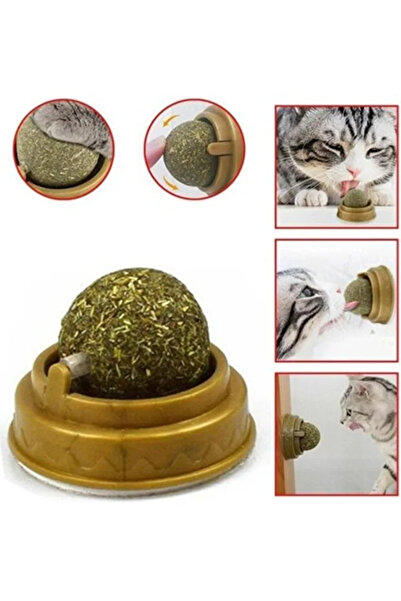 Yıldızhane Eğlenceli Doğal Catnipli Yenilebilir Kedi Nanesi Otu Oyun Topu Oyuncağı Cat Mint Top