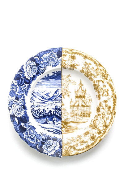 SELETTI Hybrid Sofronia Desenli Porselen Çukur Tabak 25 cm