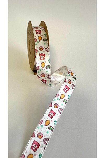 FANTASTIC KURDELE Baby Themed Patterned 2 cm X 3 Meter Ribbon – Ribbon for Hobby, Decoration, Birthday, Baby Favors