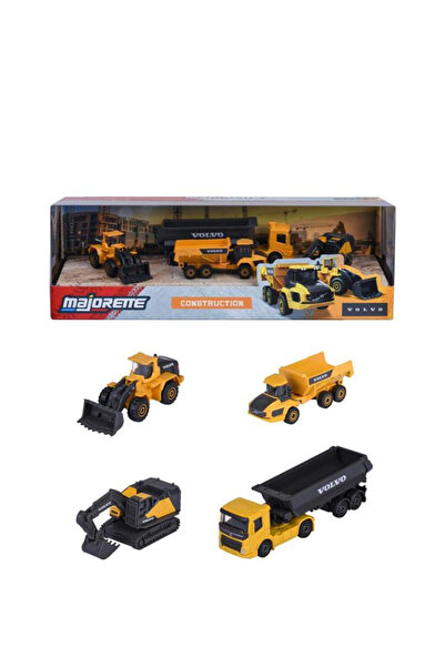 Majorette Volvo 4'lü Metal Diecast İnşaat Araç Seti Oyuncak Araba