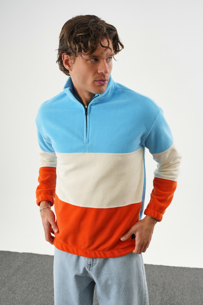 No Way Ανδρικό φούτερ με μισό φερμουάρ τριών τεμαχίων από φλις