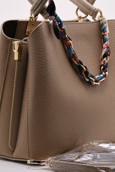 Jasmin Mink Three Compartment Women's Shoulder Bag with Shoulder Strap