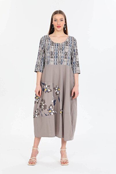 della moor Φαρδύ φόρεμα με ιταλικό λουλουδάτο σχέδιο βιζόν