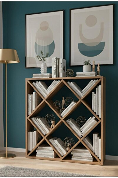 CGN MOBİLYA ÇAĞAN ÇOK RAFLI MODERN ŞIK ÖZEL TASARIM DEKORATİF KİTAPLIK KÜTÜPH...