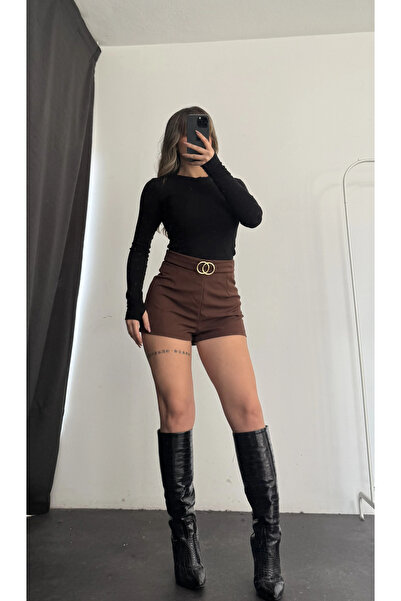 nona butik Σορτς με λεπτομέρεια Cole Kemer - Καφέ