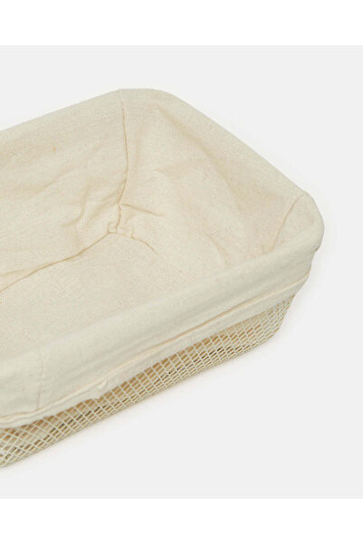 REDTAG White Metal Rectangle Basket With Fabric